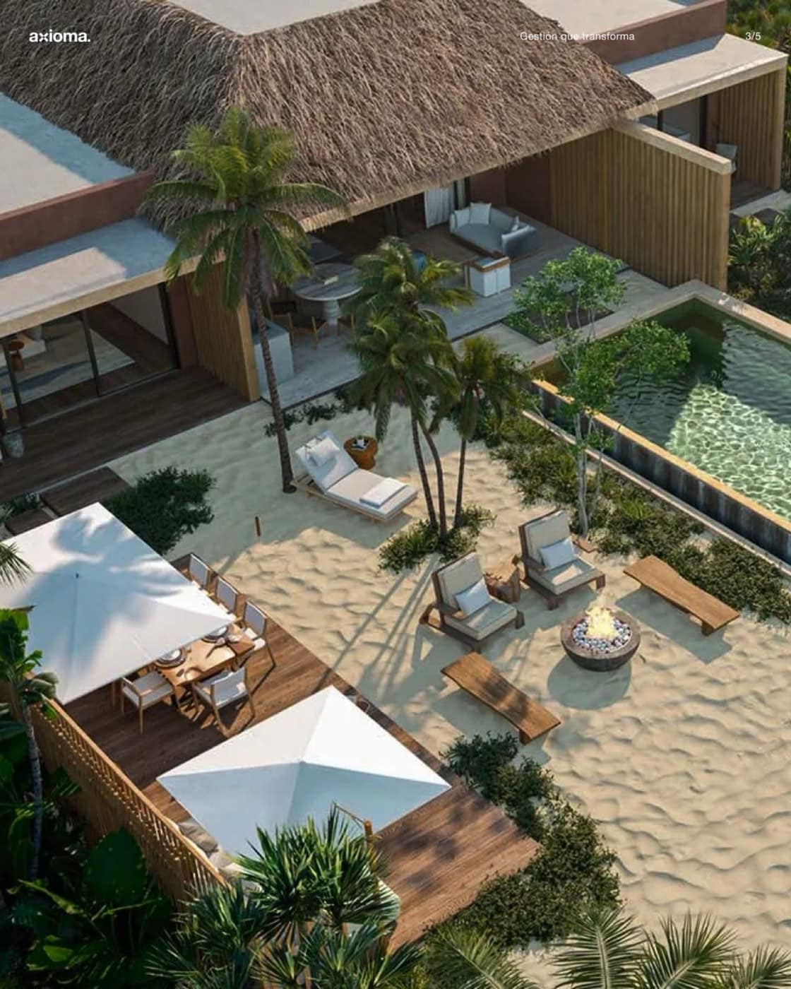 Resort frente al mar en la isla privada de Caye Chapel.